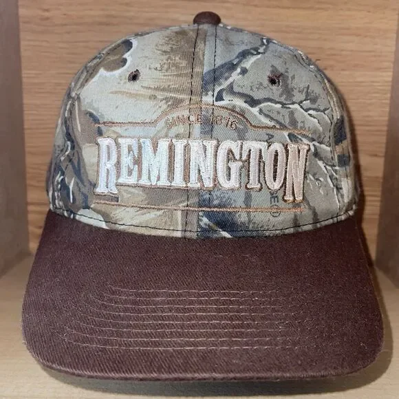 Vintage Remington Camouflage Hunting Adjustable Strapback Hat Cap Rare - Picture 1 of 11